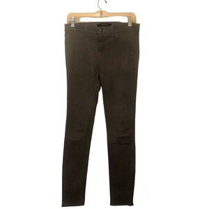 J Brand Grey Rock LEATHER Skinny Pants w/ ankle zips sz 28